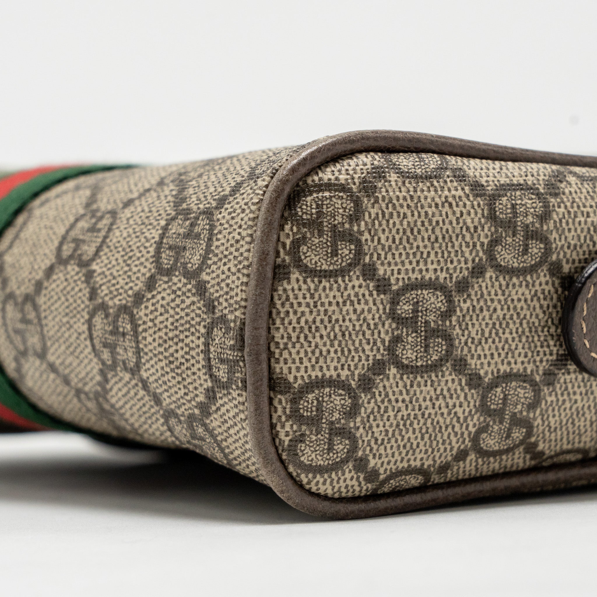 GUCCI SIZE 85 OPHIDIA SMALL BELT BAG GG SUPREME CANVAS GHW