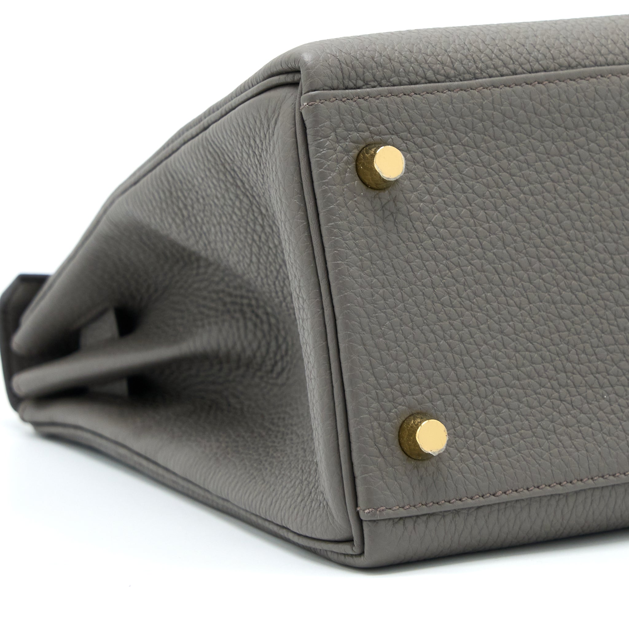 HERMES KELLY 28 TOGO 8F GRIS ETAIN GHW