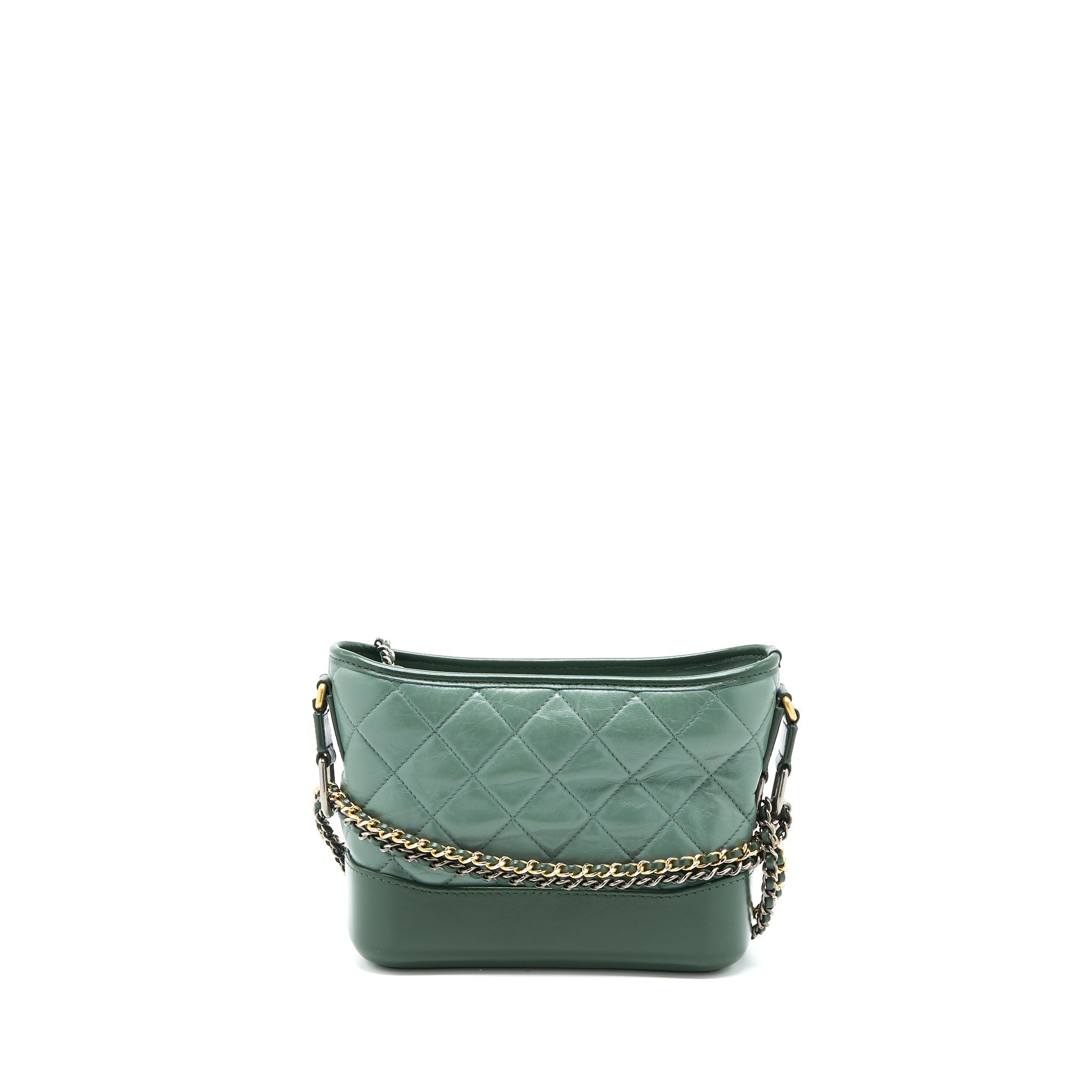CHANEL SMALL GABRIELLE HOBO BAG AGED CALFSKIN GREEN MULTICOLOUR WITH MULTICOLOUR HARDWARE