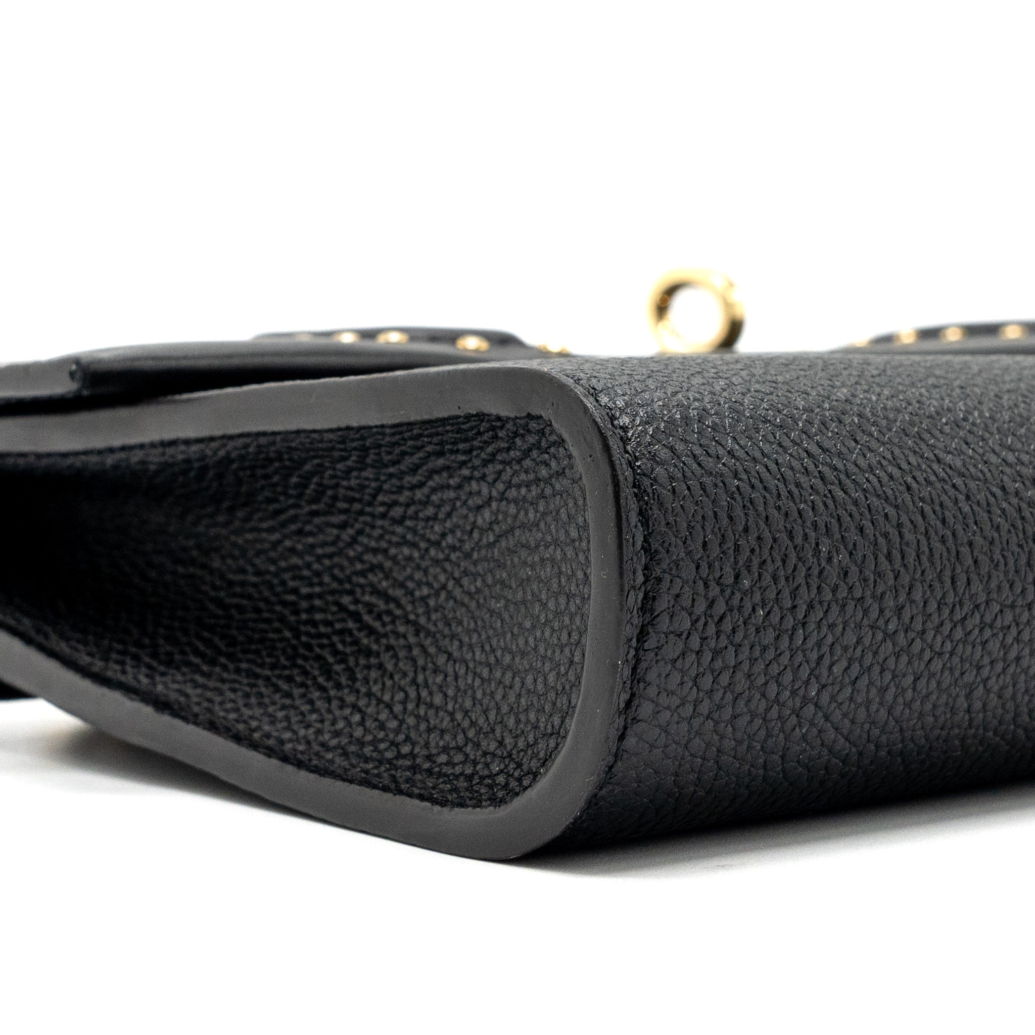 LOUIS VUITTON FLAP SHOULDER BAG CALFSKIN BLACK GHW