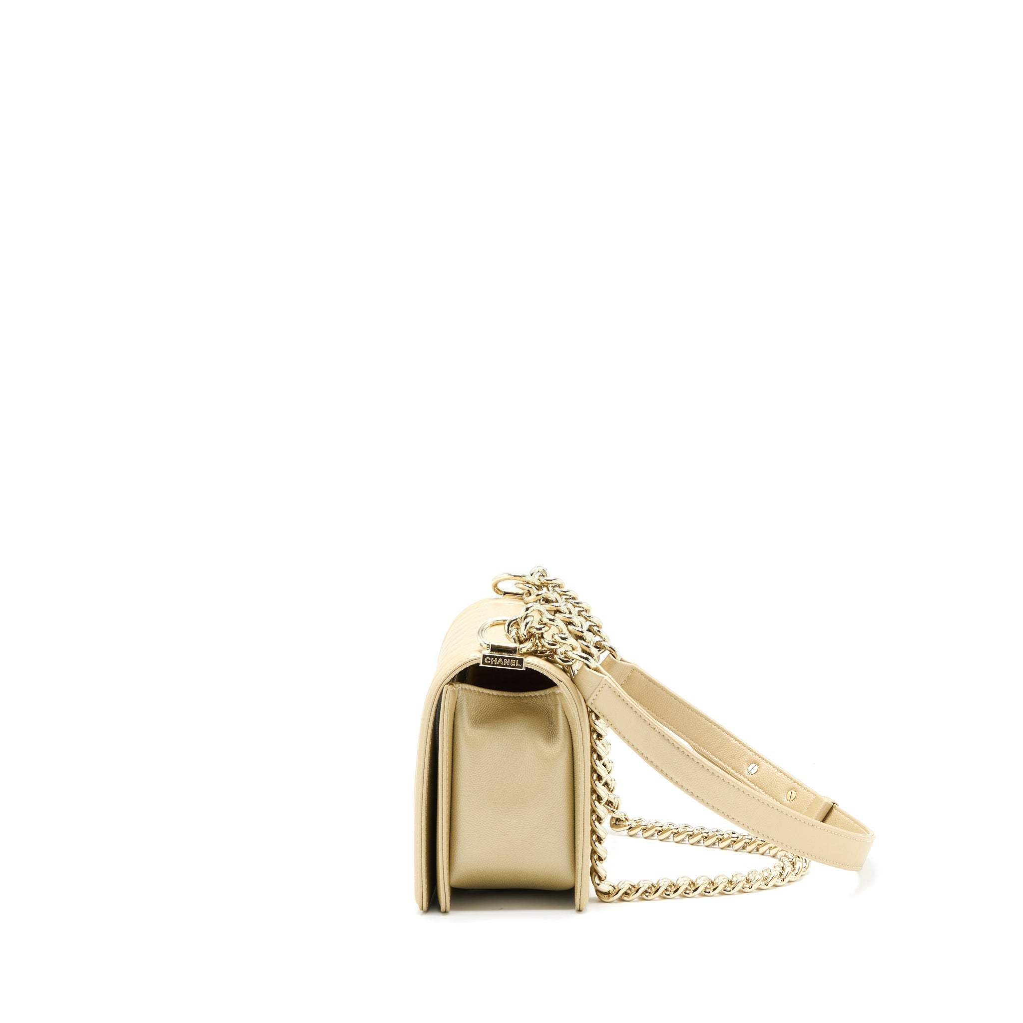 CHANEL MEDIUM BOY CAVIAR GOLD LGHW
