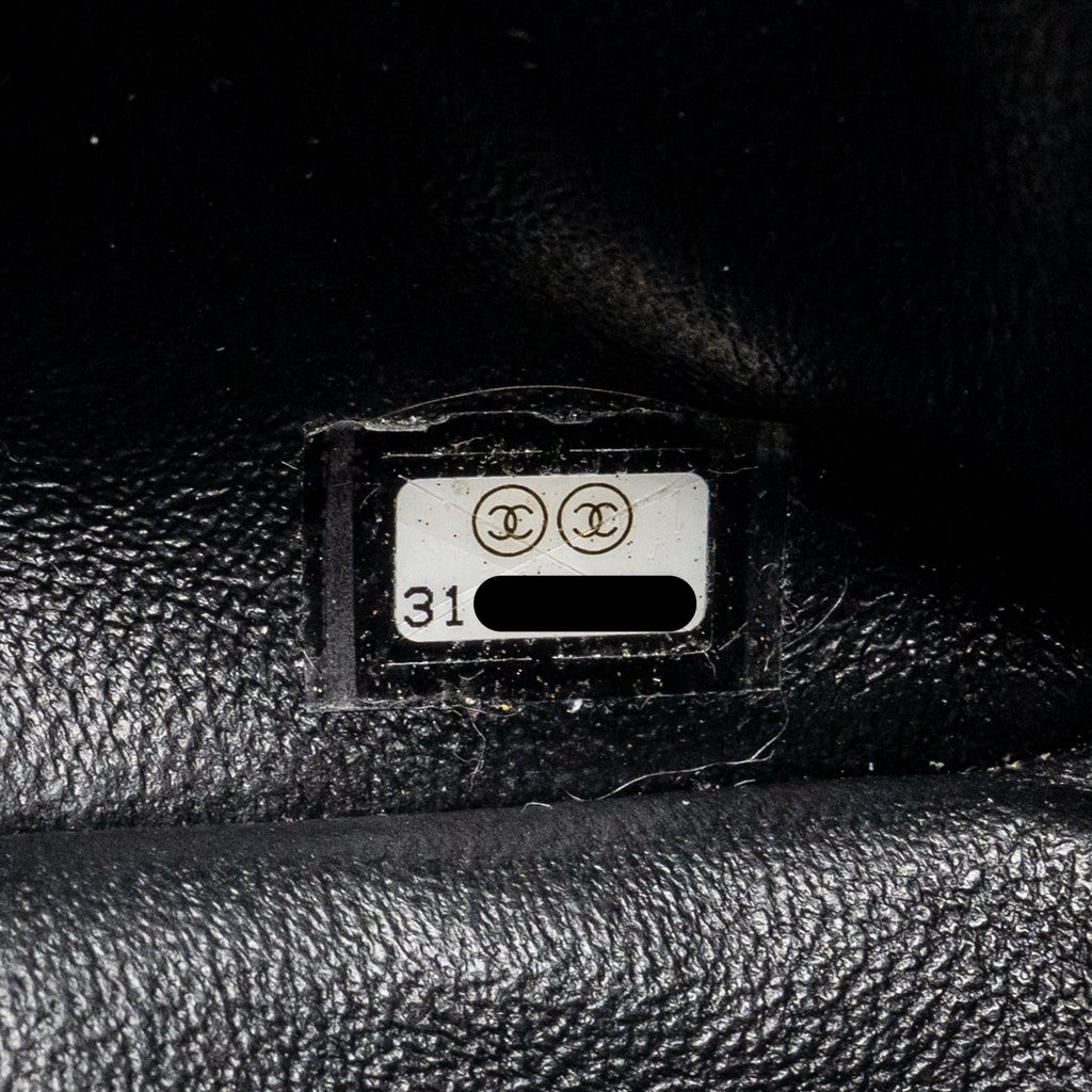 CHANEL MINI SQUARE FLAP BAG LAMBSKIN BLACK LGHW