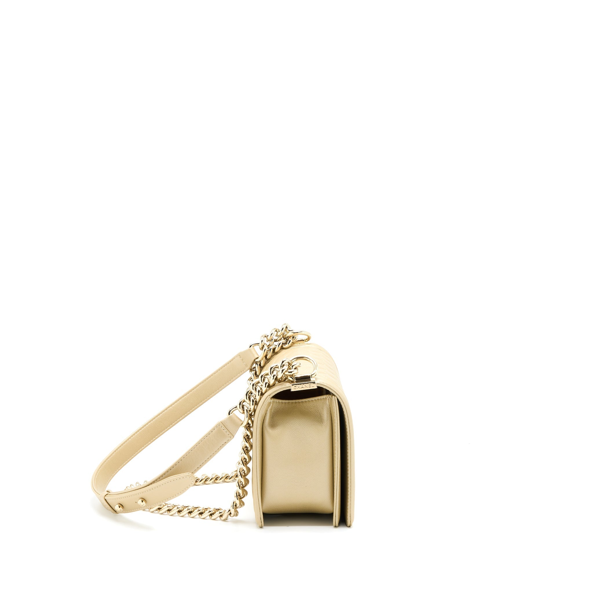 CHANEL MEDIUM BOY CAVIAR GOLD LGHW