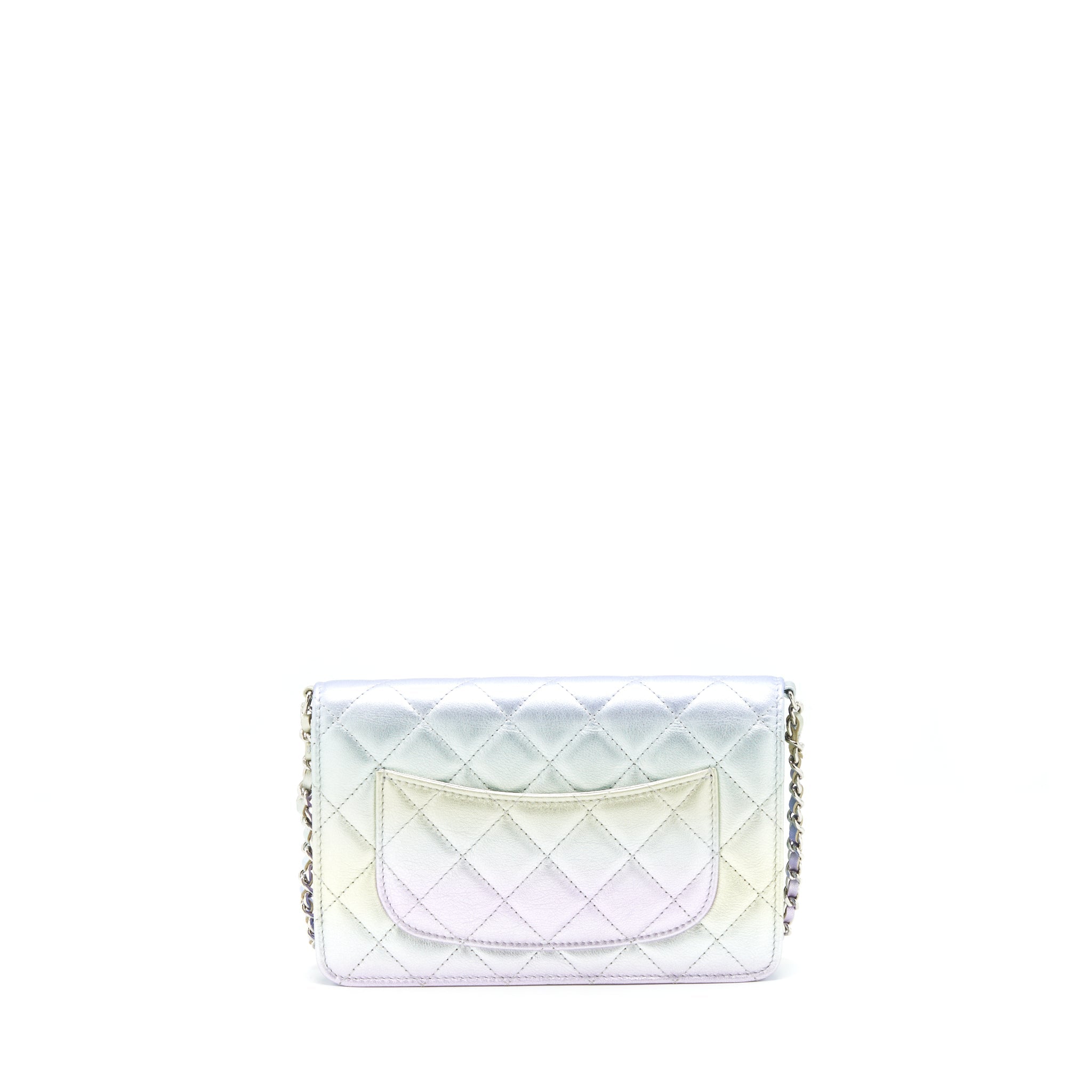 CHANEL 21K WALLET ON CHAIN LAMBSKIN IRIDESCENT MULTICOLOUR HARDWARE
