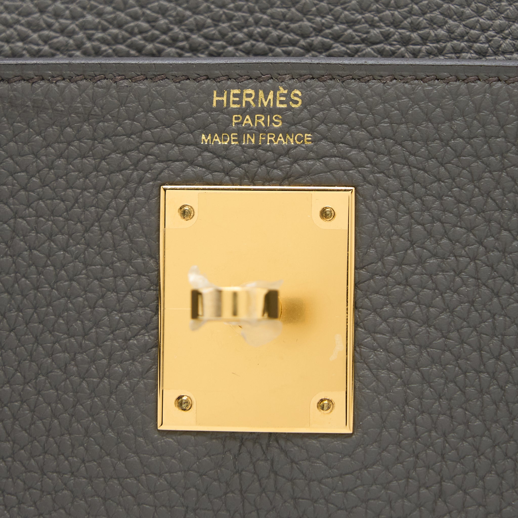 HERMES KELLY 28 TOGO 8F GRIS ETAIN GHW