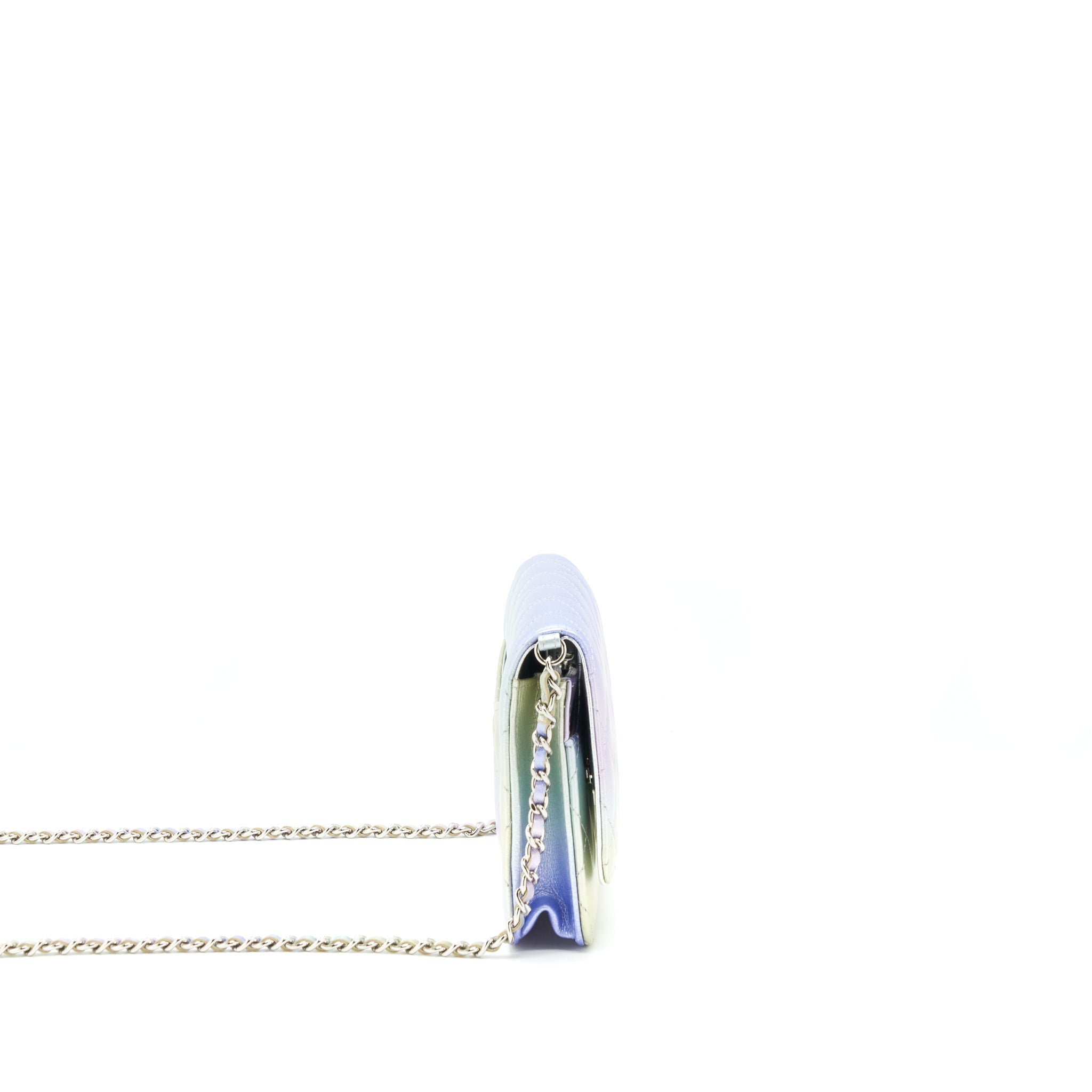 CHANEL 21K WALLET ON CHAIN LAMBSKIN IRIDESCENT MULTICOLOUR HARDWARE