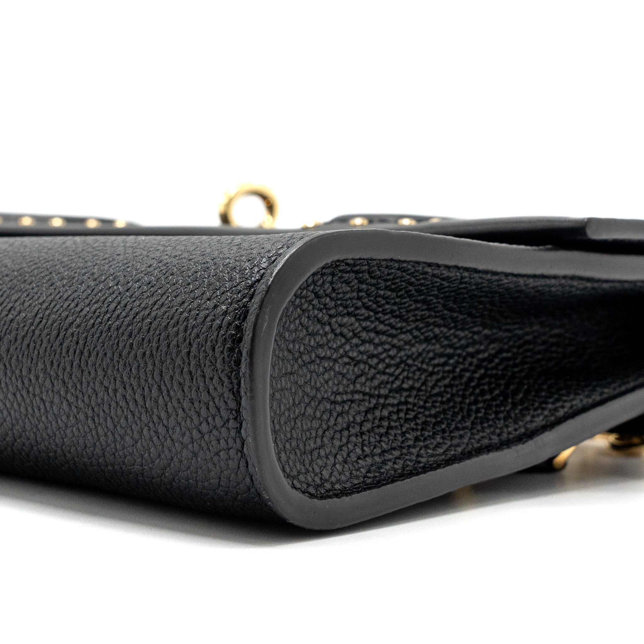 LOUIS VUITTON FLAP SHOULDER BAG CALFSKIN BLACK GHW