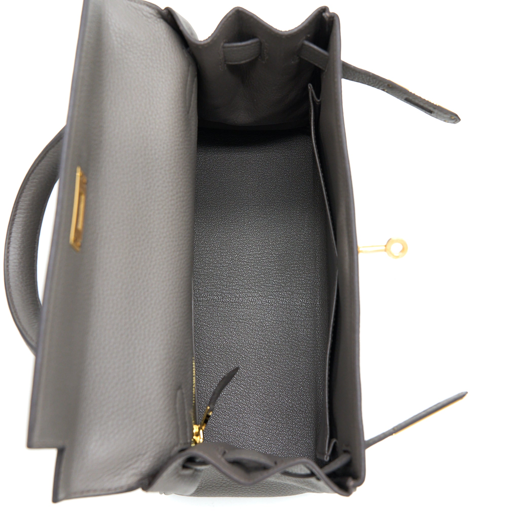 HERMES KELLY 28 TOGO 8F GRIS ETAIN GHW
