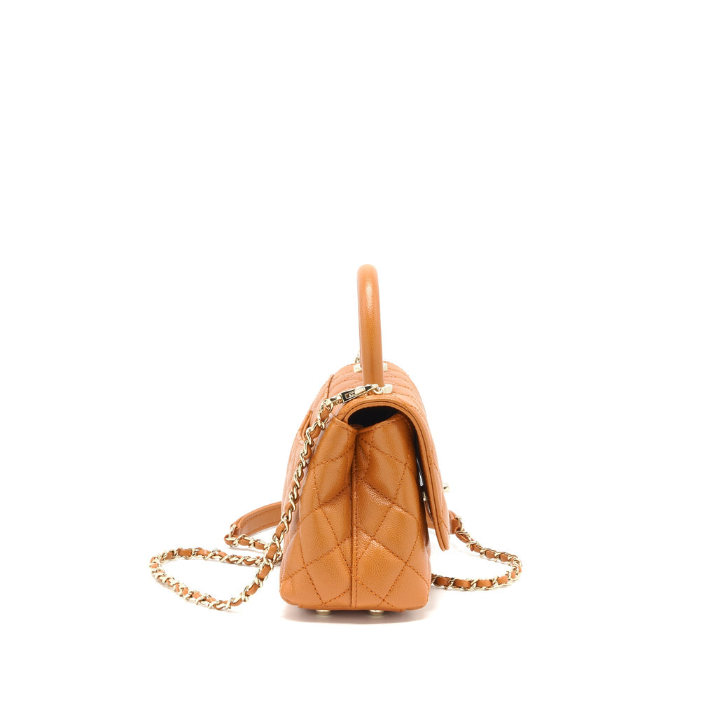 CHANEL EXTRA MINI COCO HANDLE CAVIAR CARAMEL GHW
