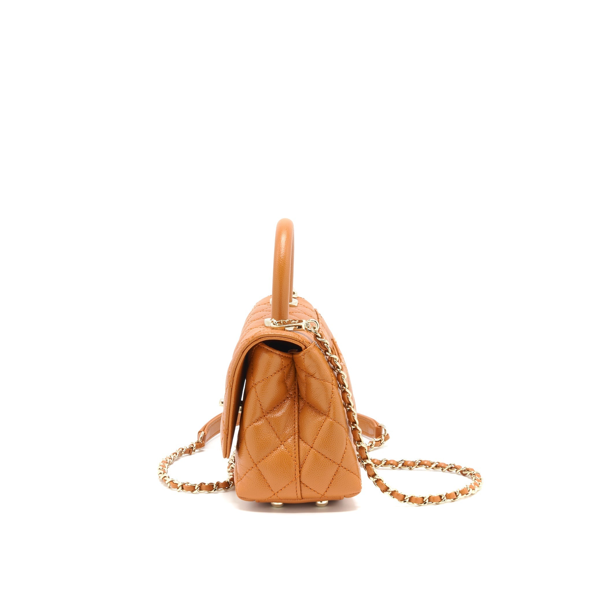 CHANEL EXTRA MINI COCO HANDLE CAVIAR CARAMEL GHW