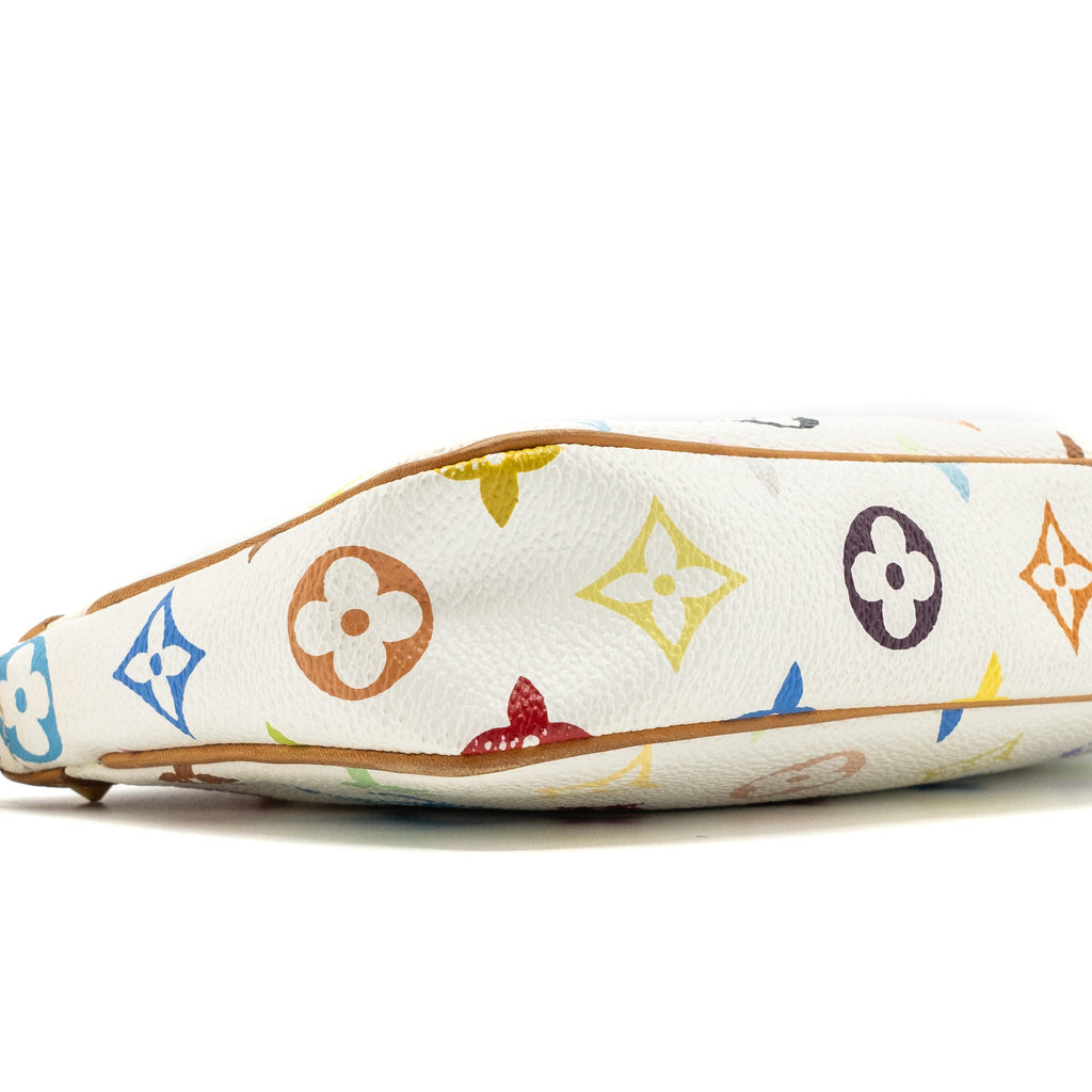 LOUIS VUITTON VINTAGE POCHETTE ACCESSORIES MULTICOLOUR MONOGRAM CANVAS WHITE GHW