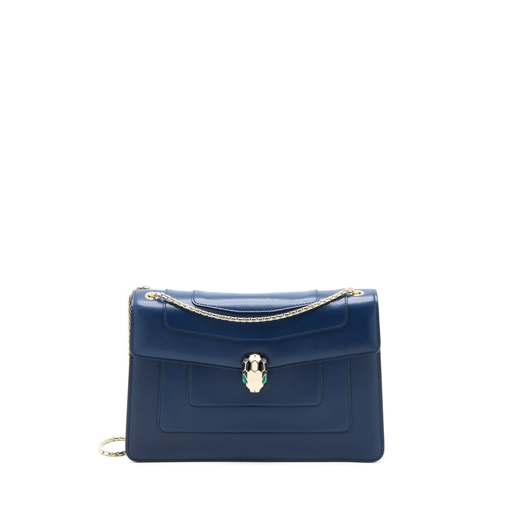 BVLGARI SERPENTI FOREVER SHOULDER BAG CALFSKIN DARK BLUE LGHW