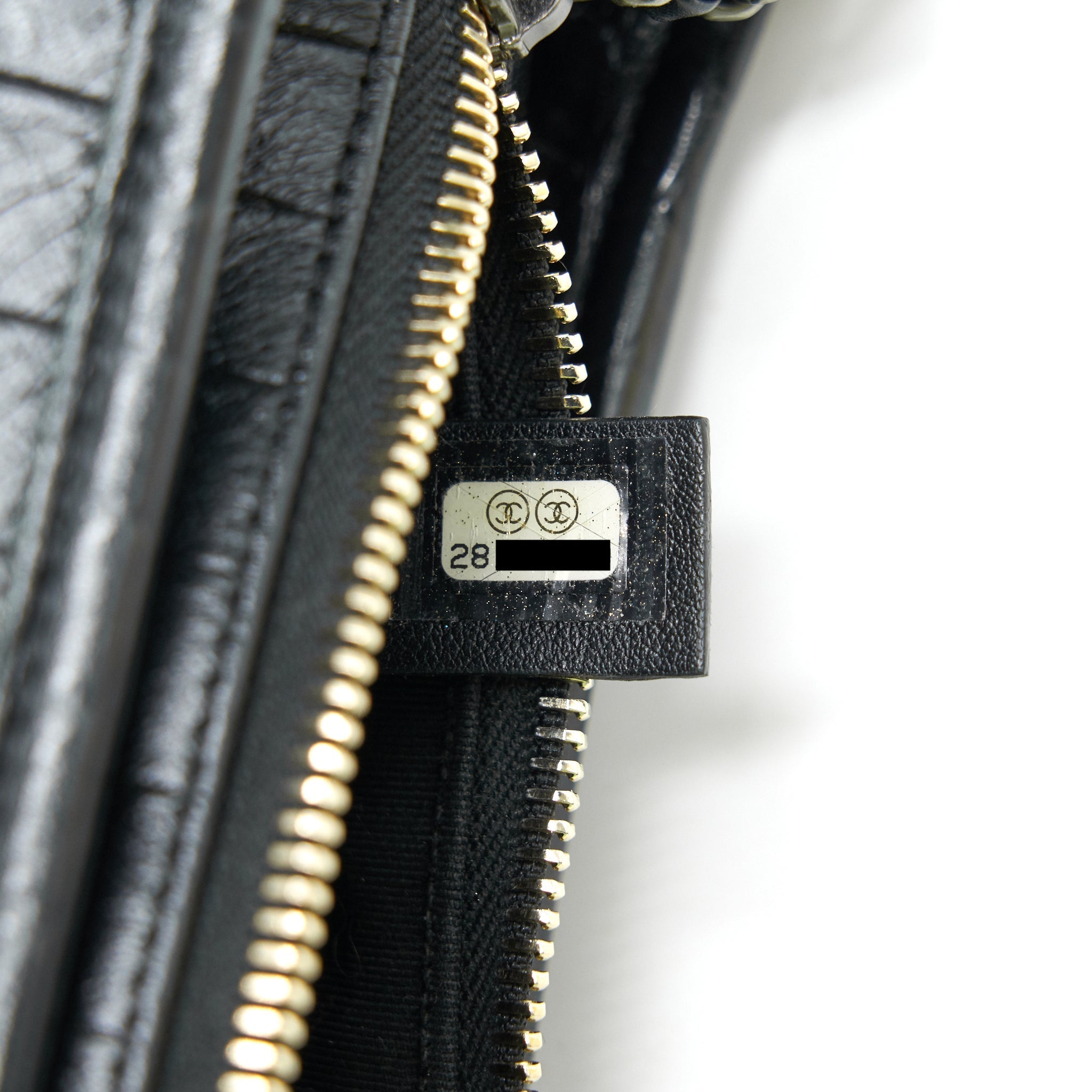 CHANEL SMALL GABRIELLE HOBO BAG CROCODILE EMBOSSED CALFSKIN BLACK