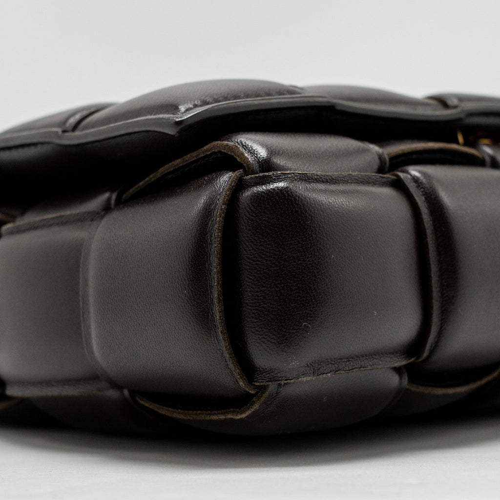 BOTTEGA VENETA PADDED CASSETTE LAMBSKIN BROWN GHW