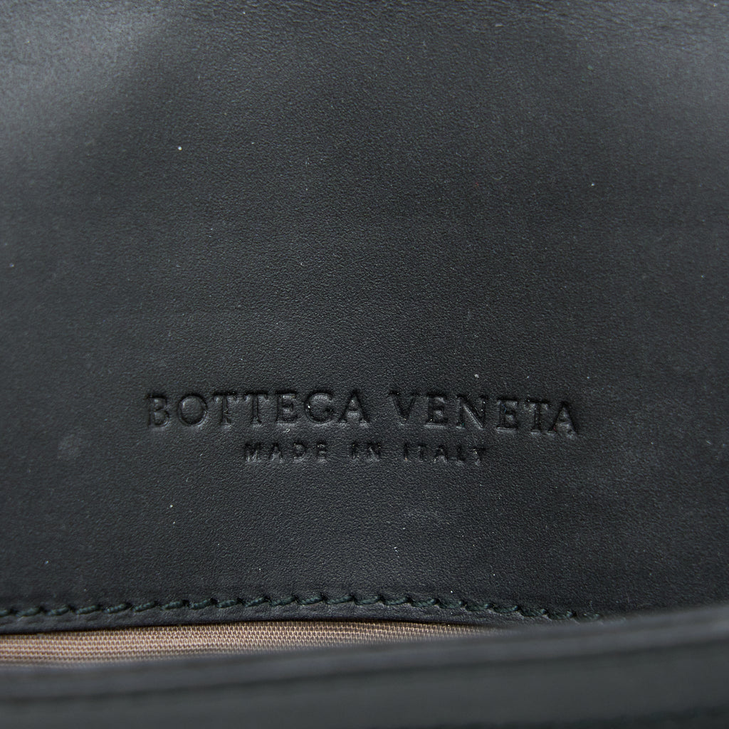 BOTTEGA VENETA MEN’S POUCH INTRECCIATE BLACK WITH BLACK HARDWARE