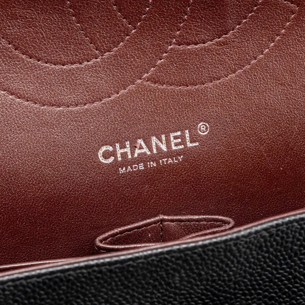 CHANEL JUMBO CLASSIC DOUBLE FLAP BAG CAVIAR BLACK SHW