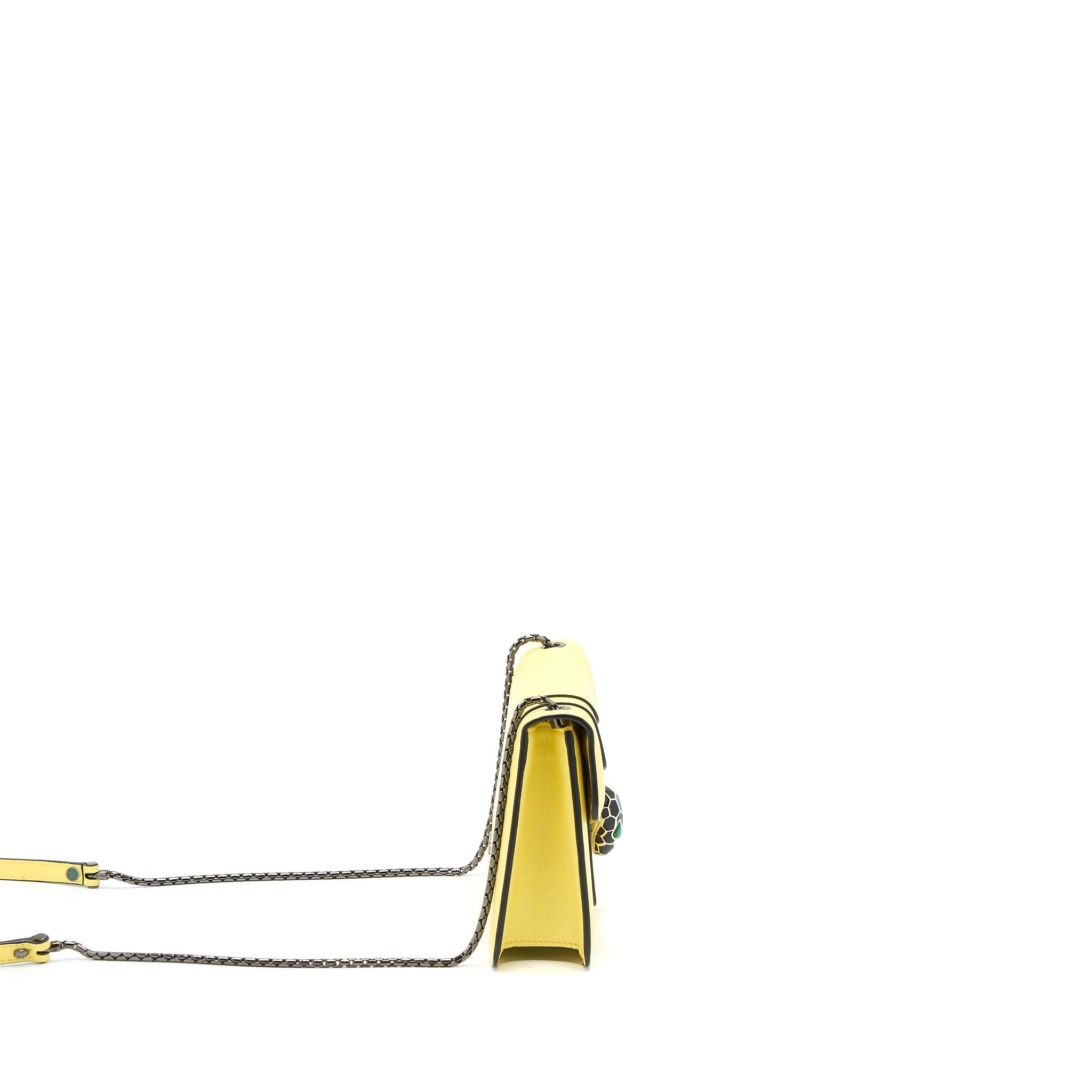 BVLGARI SERPENTI FOREVER CROSSBODY BAG CALFSKIN YELLOW BLACK HARDWARE