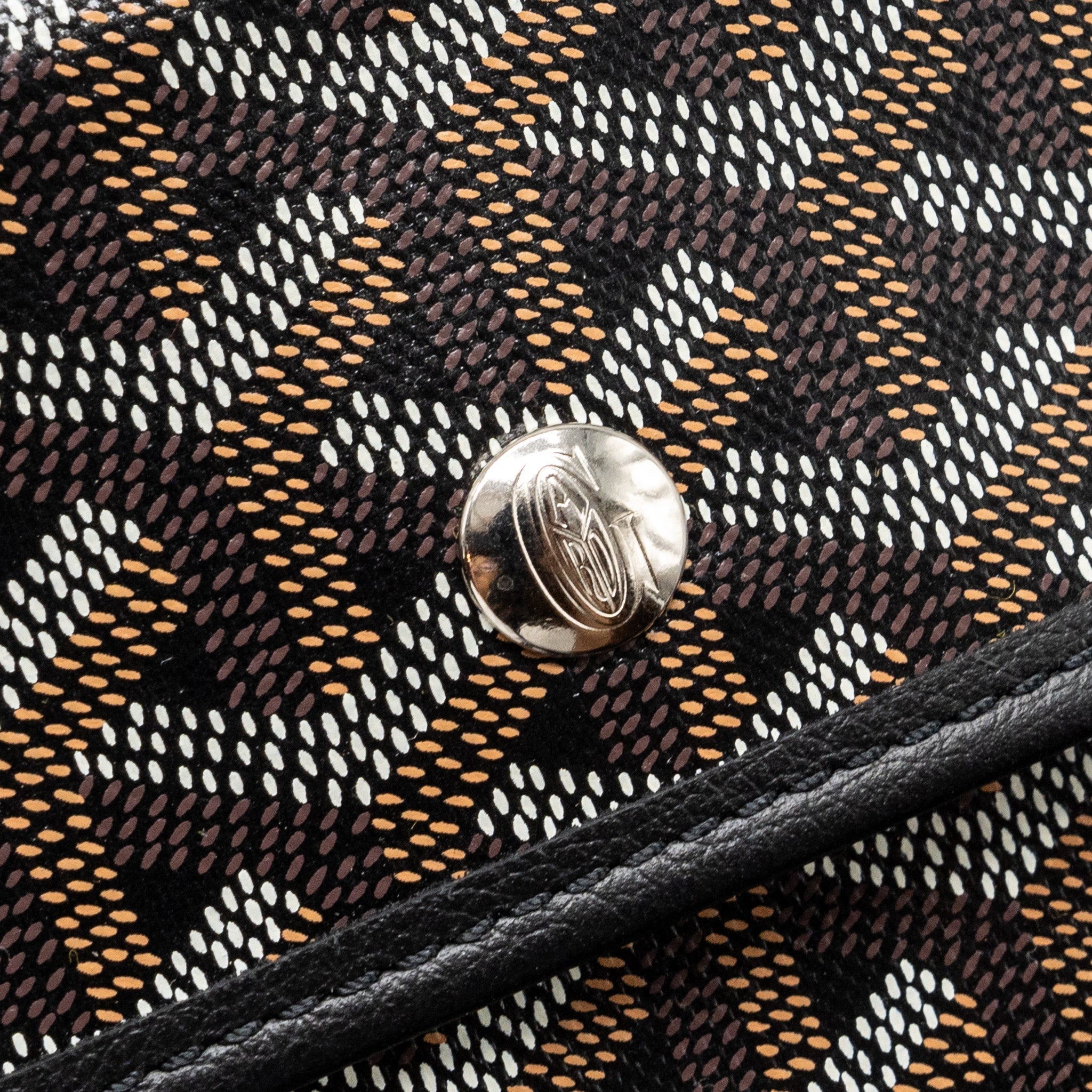 GOYARD SAINT LOUIS PM TOTE BAG GOYARDLINE CANVAS BLACK SHW