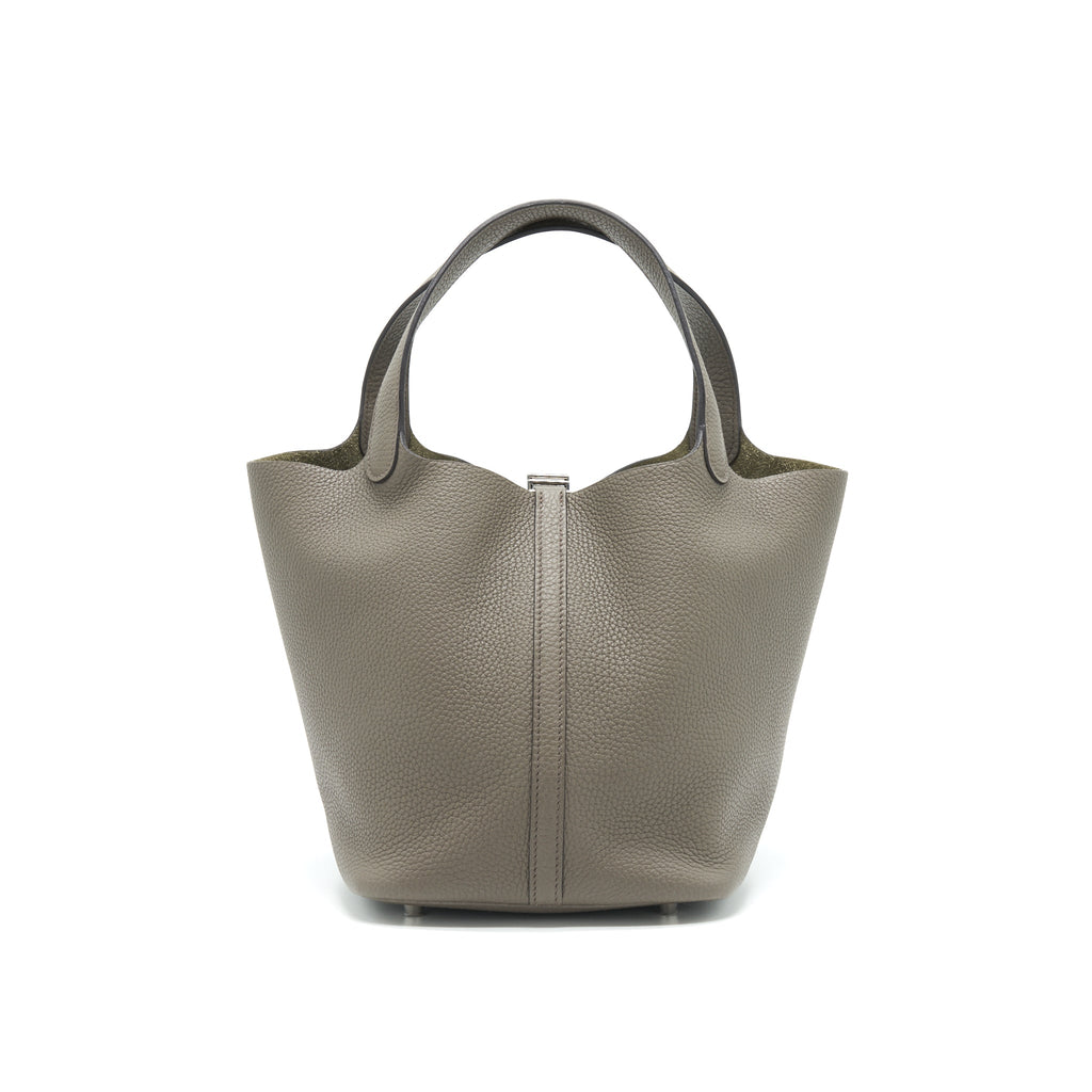 HERMES PICOTIN 22 LOCK BAG GRIS ETAIN SHW