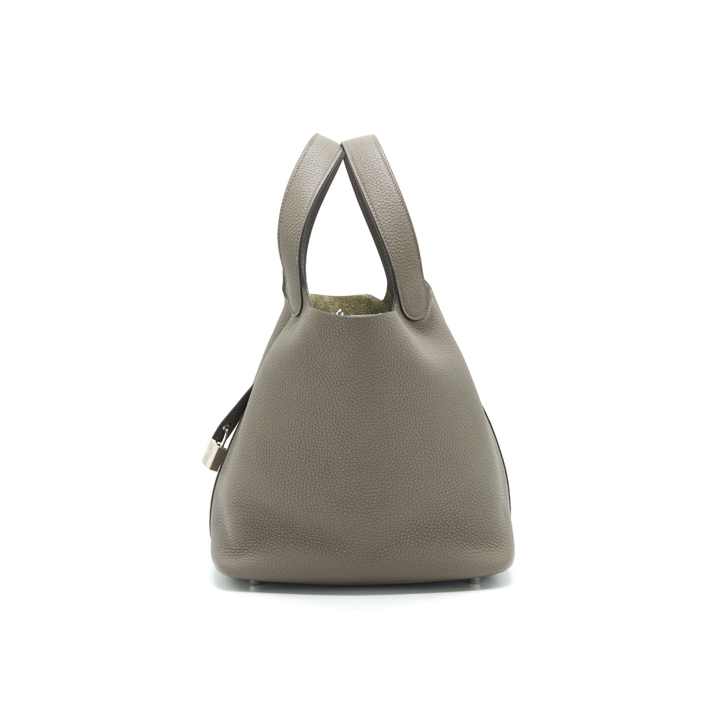 HERMES PICOTIN 22 LOCK BAG GRIS ETAIN SHW