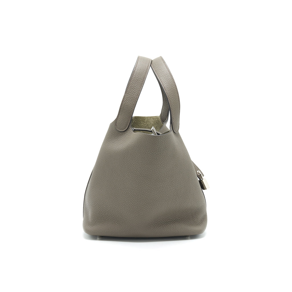 HERMES PICOTIN 22 LOCK BAG GRIS ETAIN SHW