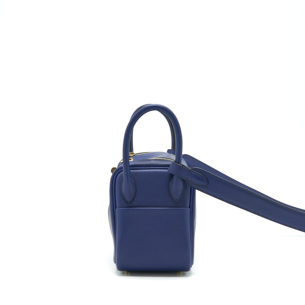 HERMES MINI LINDY SWIFT BLUE SAPPHIRE GHW