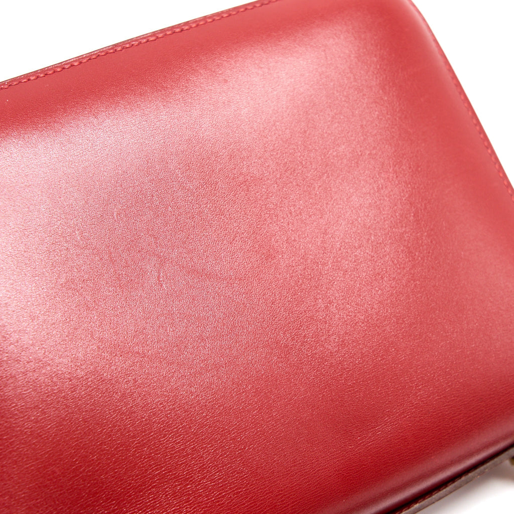HERMES VINTAGE MINI CONSTANCE BOX LEATHER RED GHW