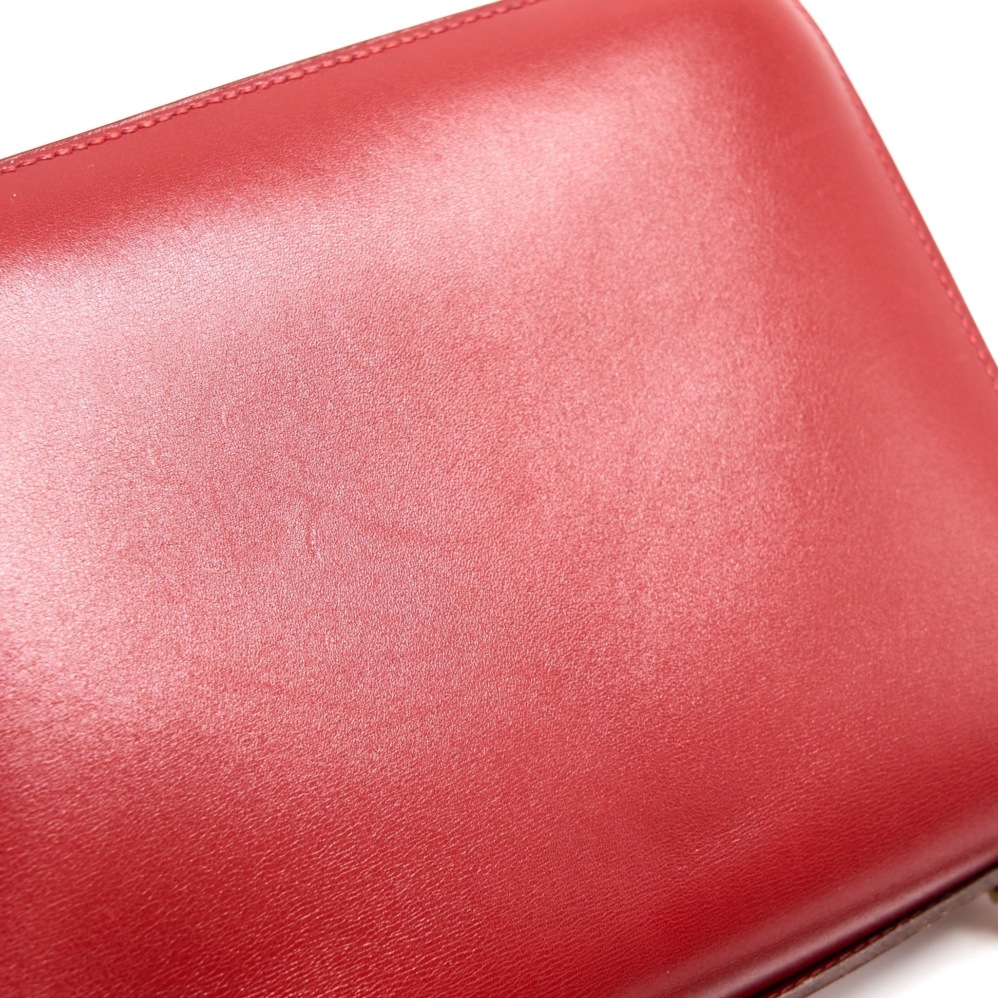 HERMES VINTAGE MINI CONSTANCE BOX LEATHER RED GHW