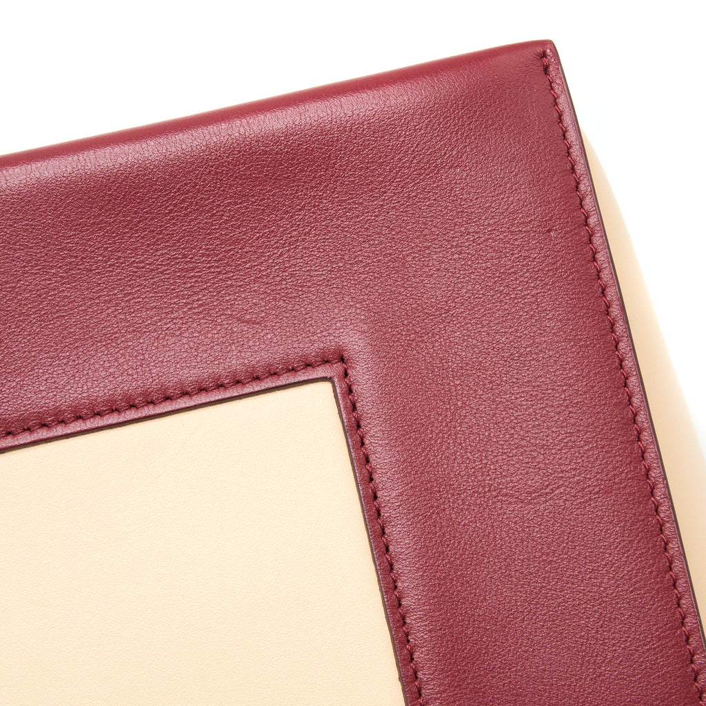 CELINE FRAME BAG CALFSKIN MULTICOLOUR RED/BEIGE GHW