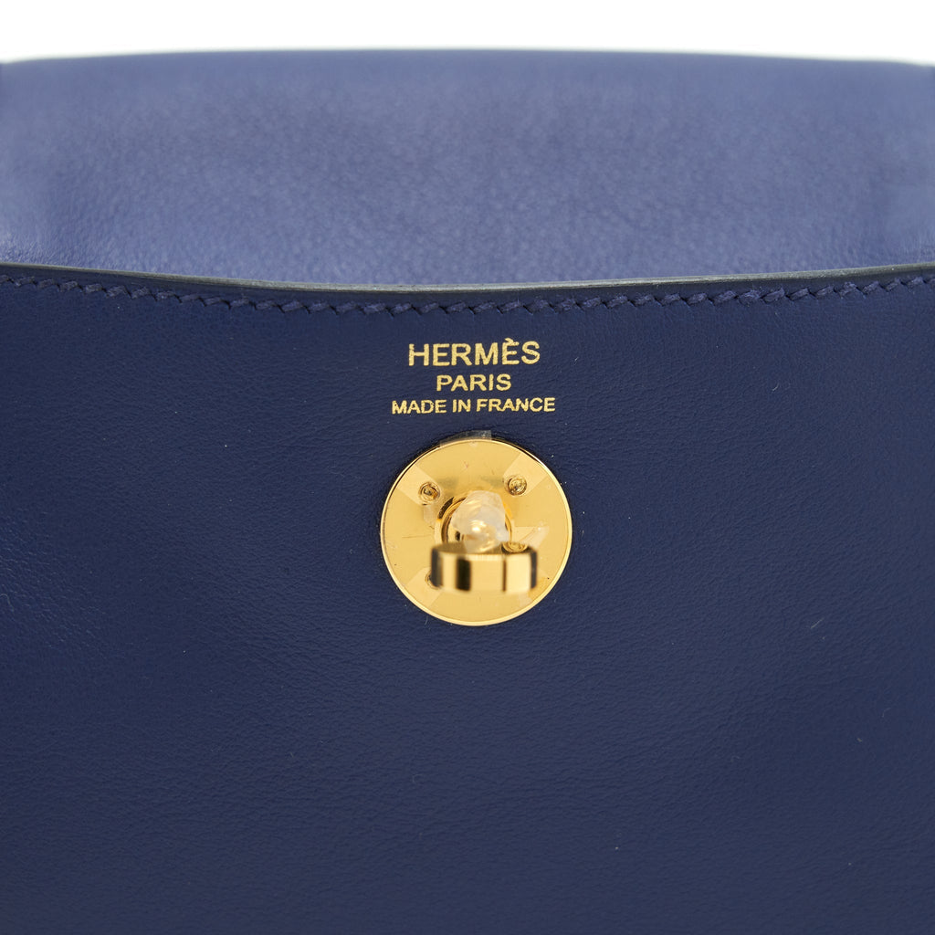 HERMES MINI LINDY SWIFT BLUE SAPPHIRE GHW