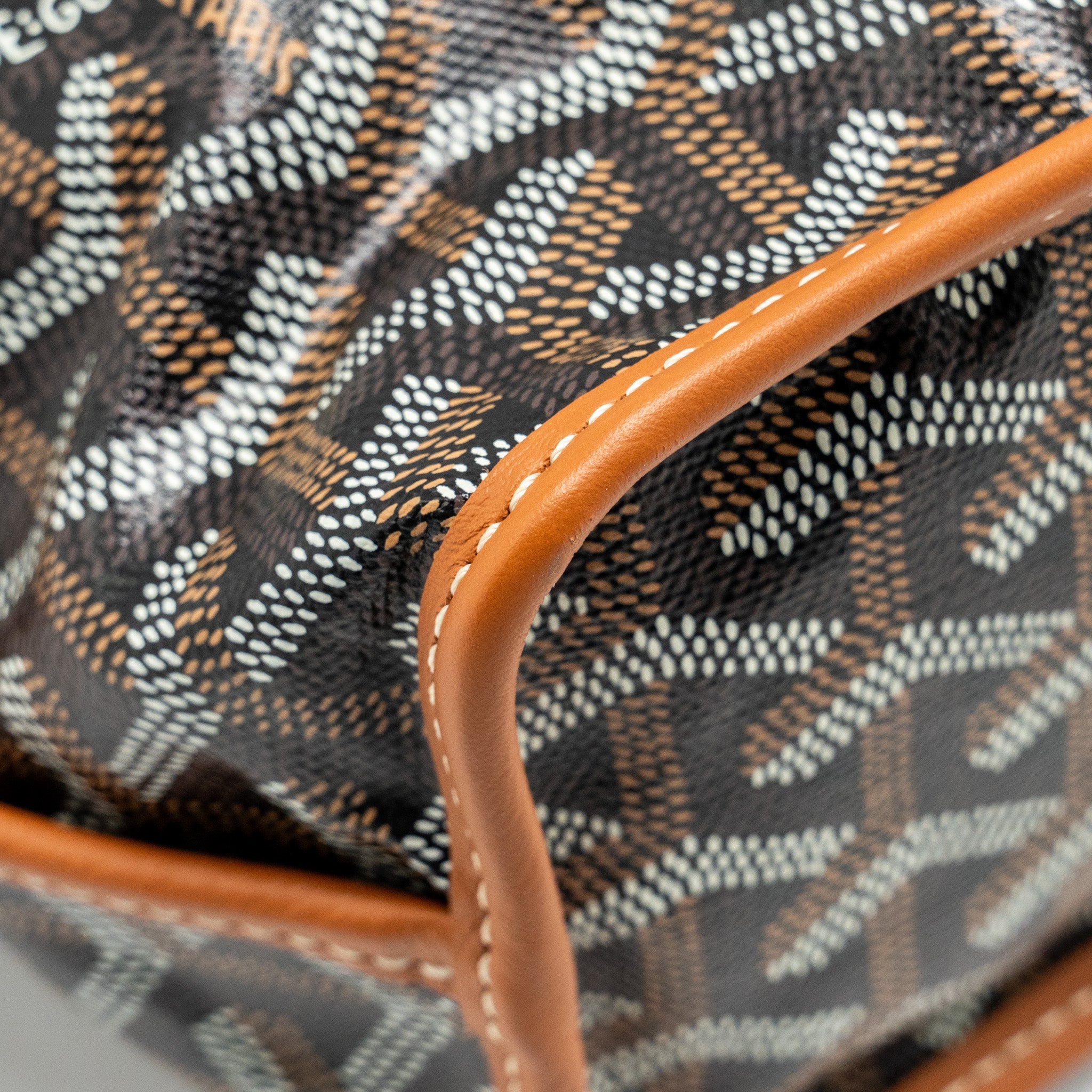 GOYARD MINI ANJOU TOTE BAG GOYARDINE CANVAS / CALFSKIN TAN SHW