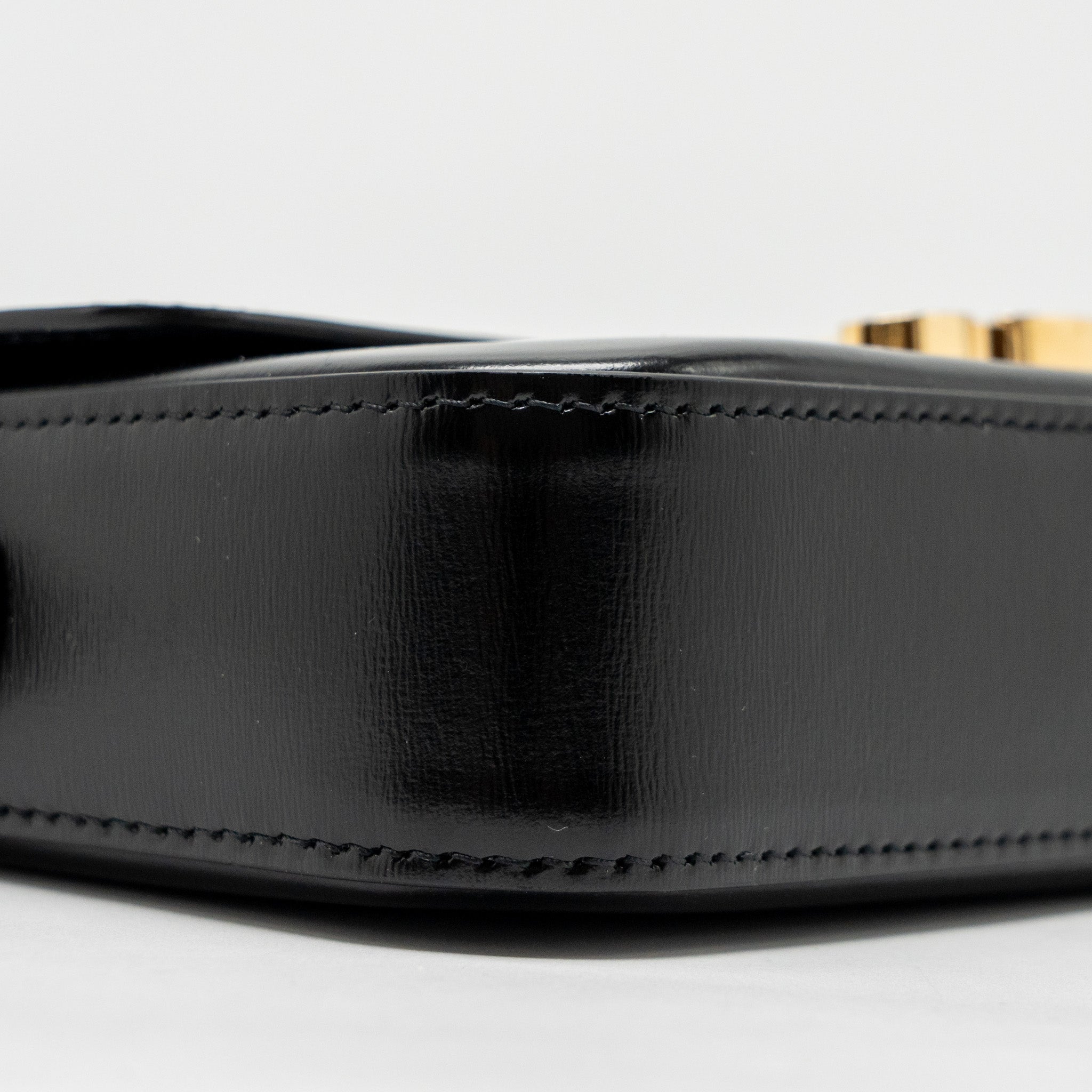 CELINE TRIOMPHE SHOULDER BAG CALFSKIN BLACK GHW