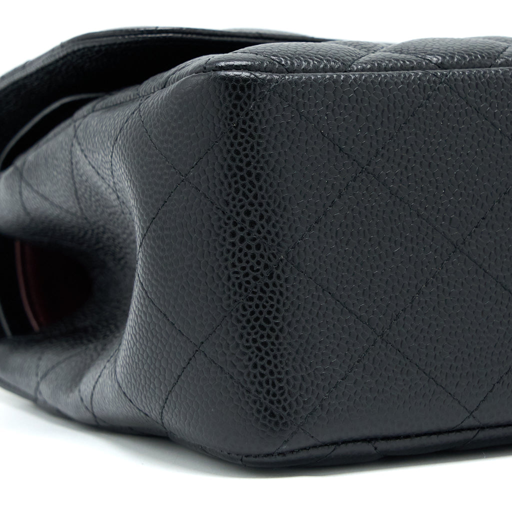 CHANEL JUMBO CLASSIC DOUBLE FLAP BAG CAVIAR BLACK GHW