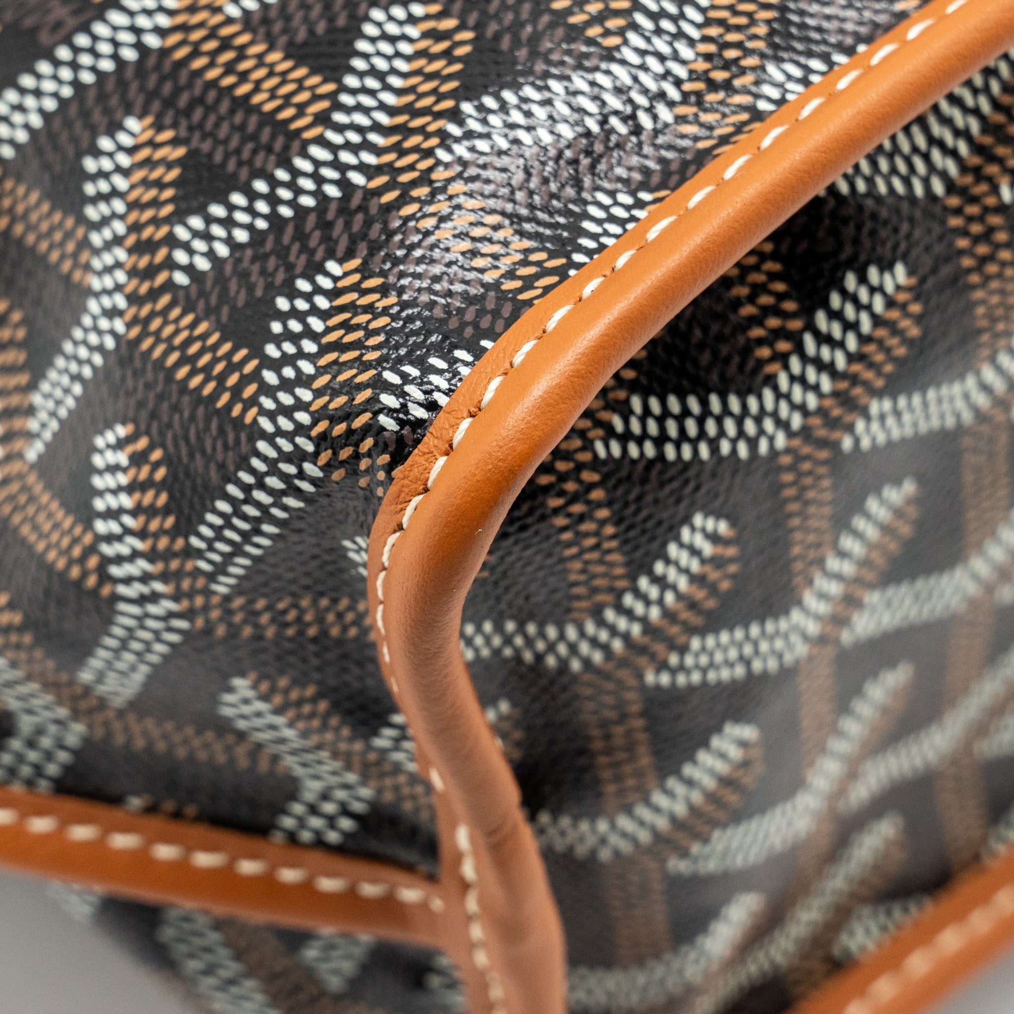 GOYARD MINI ANJOU TOTE BAG GOYARDINE CANVAS / CALFSKIN TAN SHW
