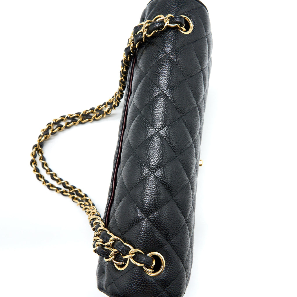 CHANEL JUMBO CLASSIC DOUBLE FLAP BAG CAVIAR BLACK GHW