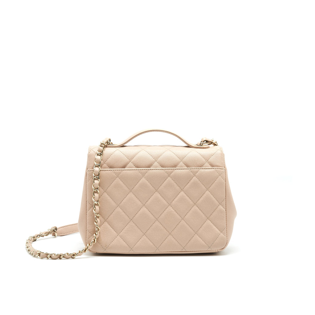CHANEL BUSINESS AFFINITY FLAP BAG QUILTED CAVIAR MEDIUM BEIGE