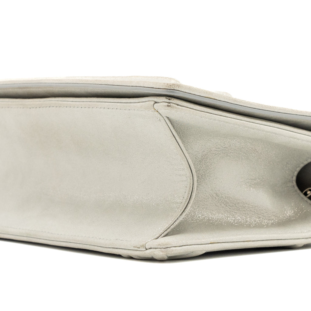 DIOR SMALL DIORAMA LEATHER IRIDESCENT PEARL GREY SHW