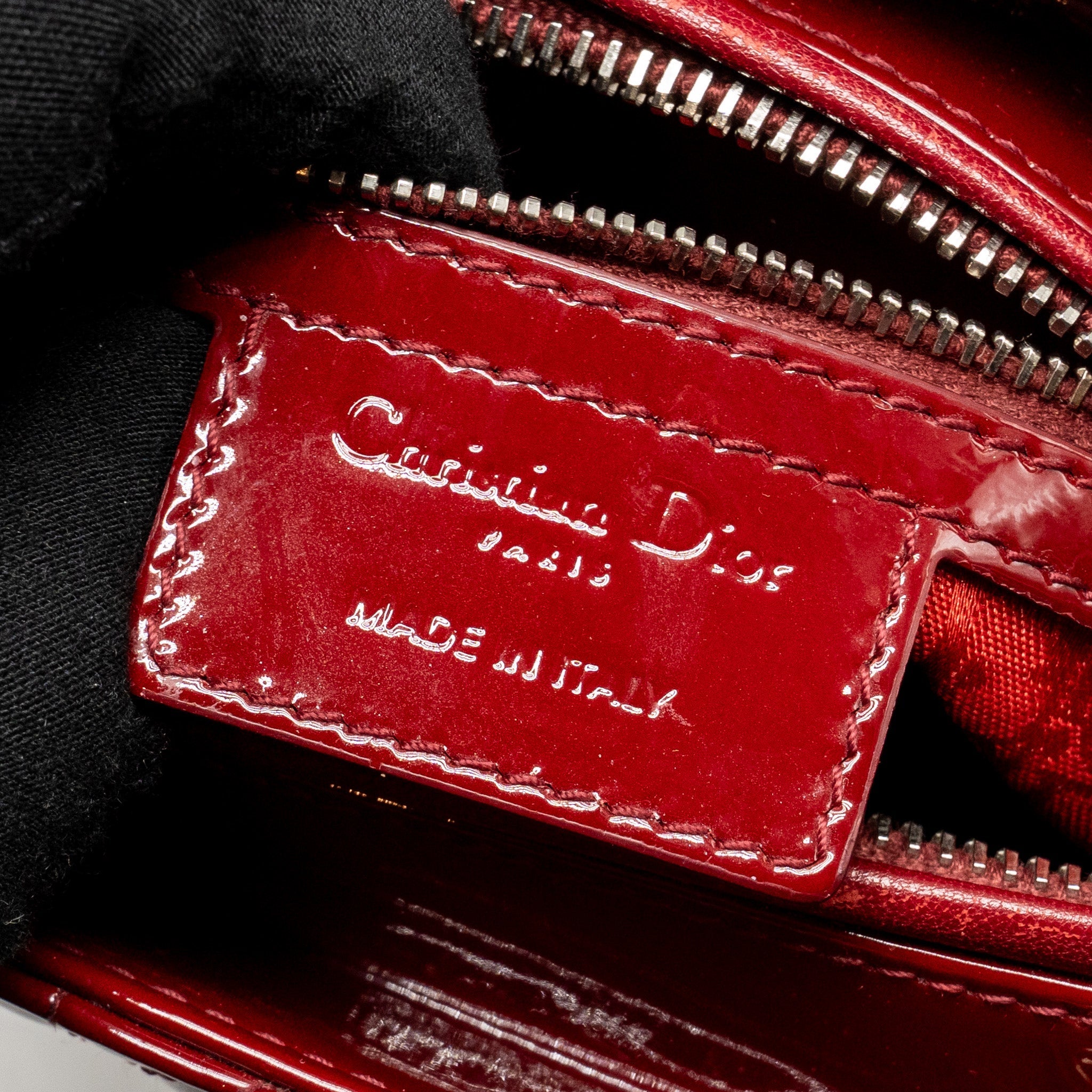 DIOR MEDIUM LADY DIOR PATENT RED SHW