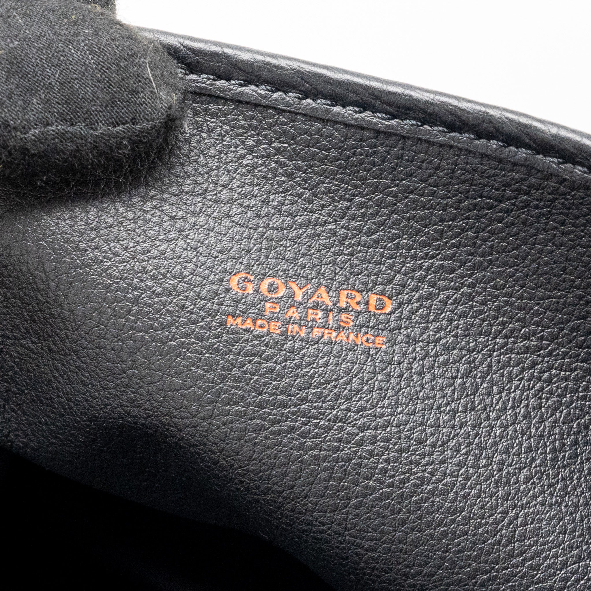 GOYARD ANJOU MINI TOTE BAG GOYARDLINE CANVAS / CALFSKIN BLACK SHW