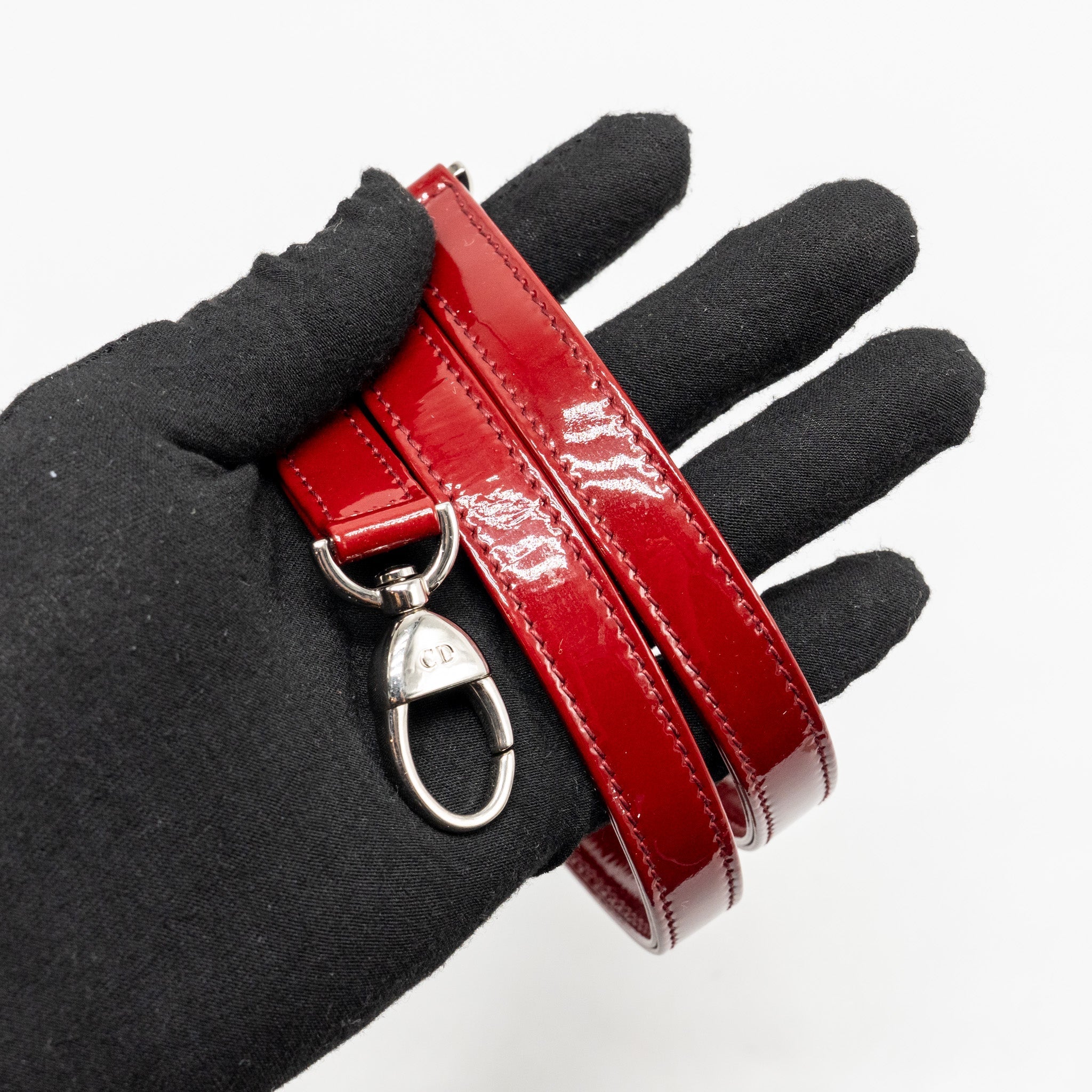 DIOR MEDIUM LADY DIOR PATENT RED SHW
