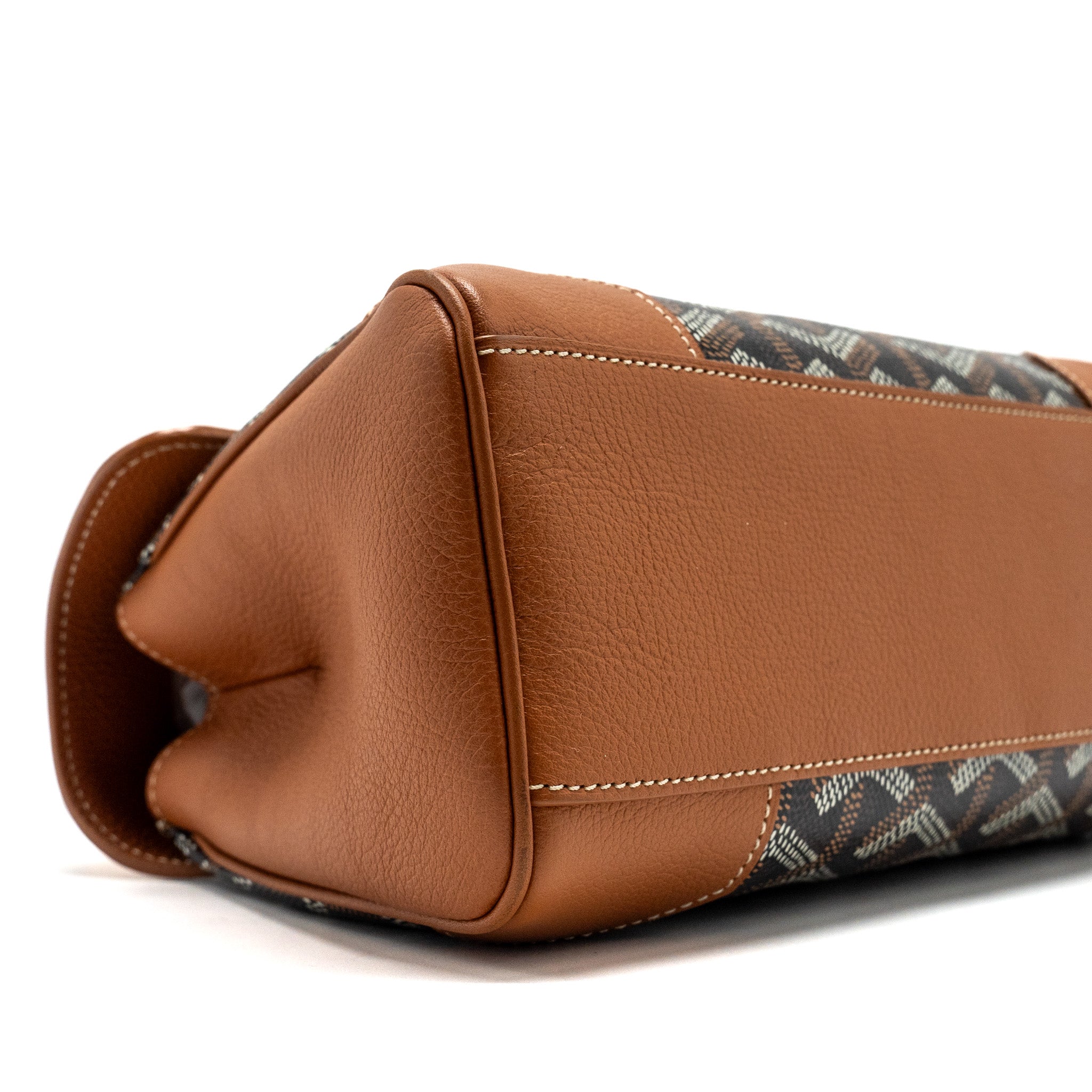 GOYARD MINI SAIGON BAG GOYARDINE CANVAS/CALFSKIN TAN/BLACK SHW
