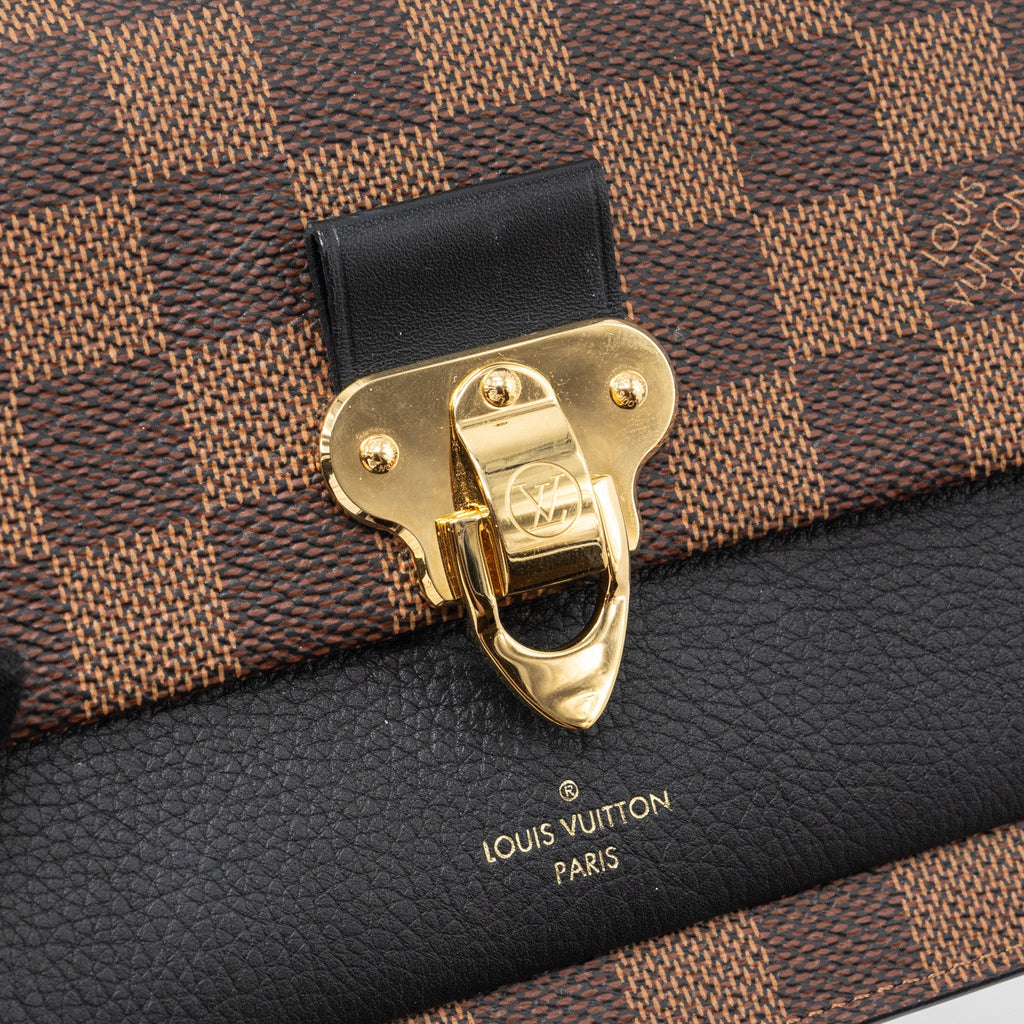 LOUIS VUITTON VAVIN CHAIN WALLET DAMIER EBENE/BLACK GHW (NEW VERSION)