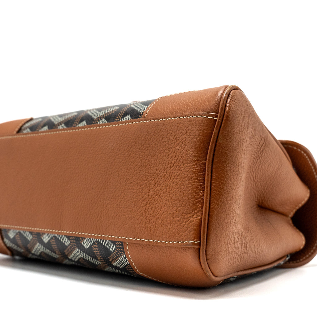 GOYARD MINI SAIGON BAG GOYARDINE CANVAS/CALFSKIN TAN/BLACK SHW