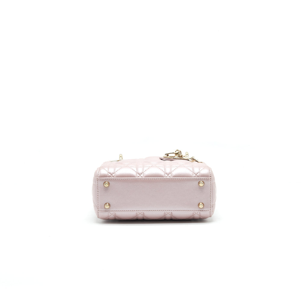 DIOR MINI LADY WITH CHAIN LOTUS PEARL GHW
