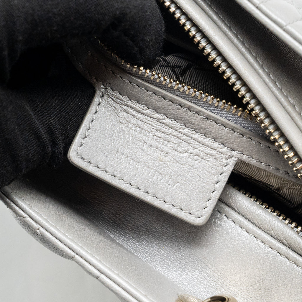 DIOR MEDIUM LADY DIOR LAMBSKIN GREY GHW
