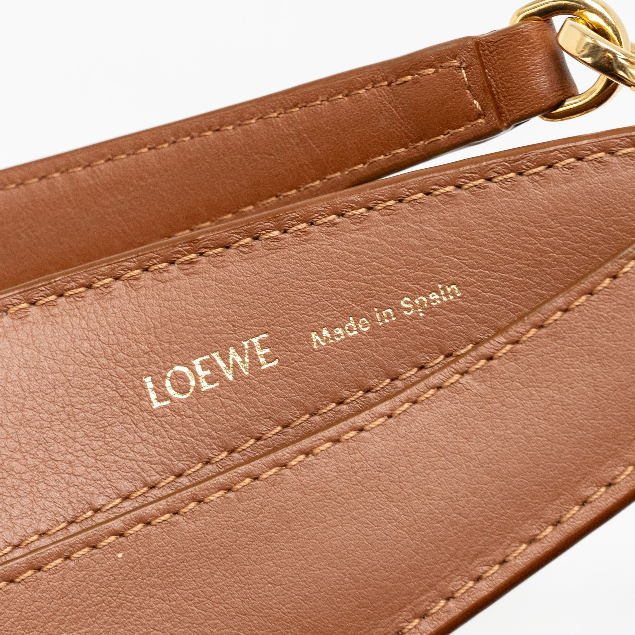 LOEWE MEDIUM LUNA BAG ANAGRAM JACQUARD CANVAS/CALFSKIN TAN/PECAN GHW