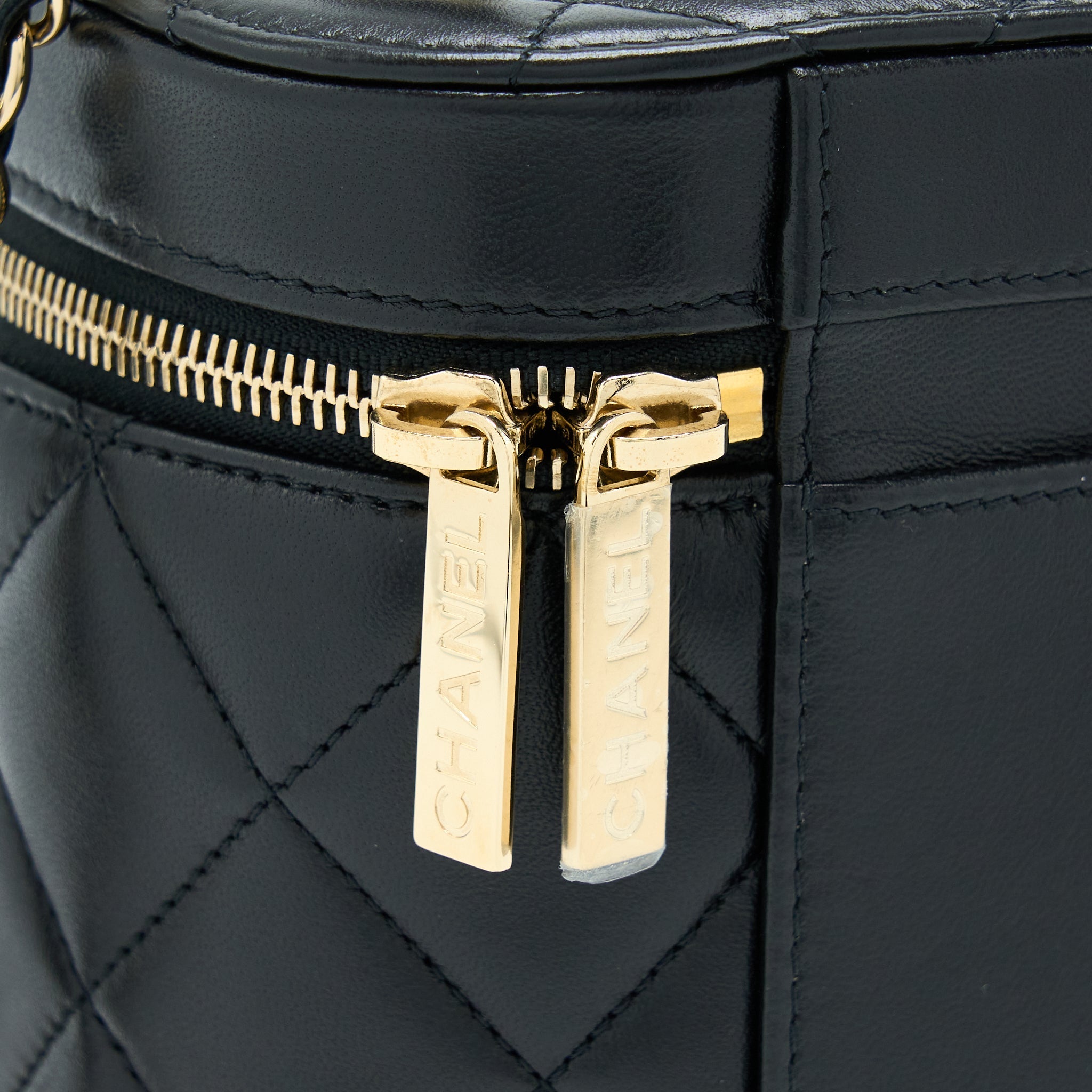 CHANEL TRENDY VANITY CASE LAMBSKIN BLACK LGHW (MICROCHIP)