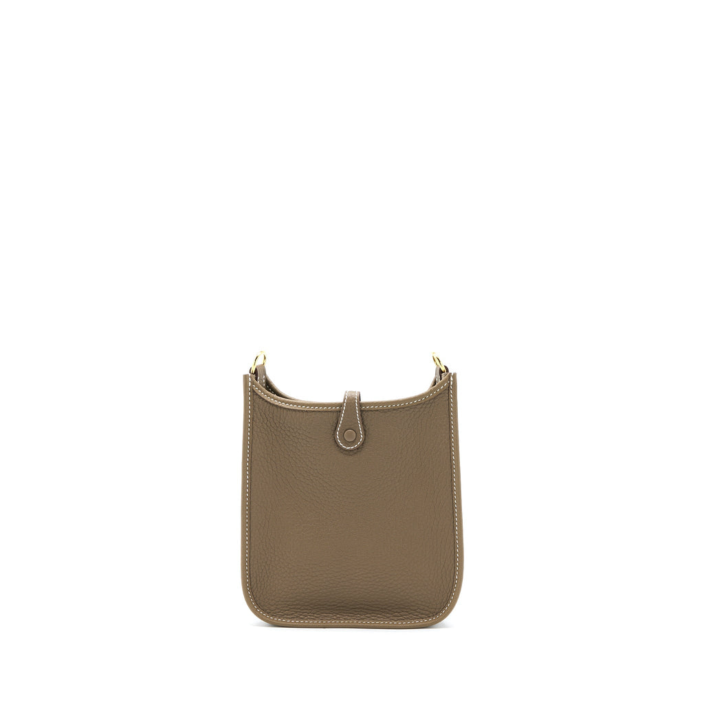 HERMES MINI EVELYN CLEMENCE ETOUPE/BLUE INDIGO GHW