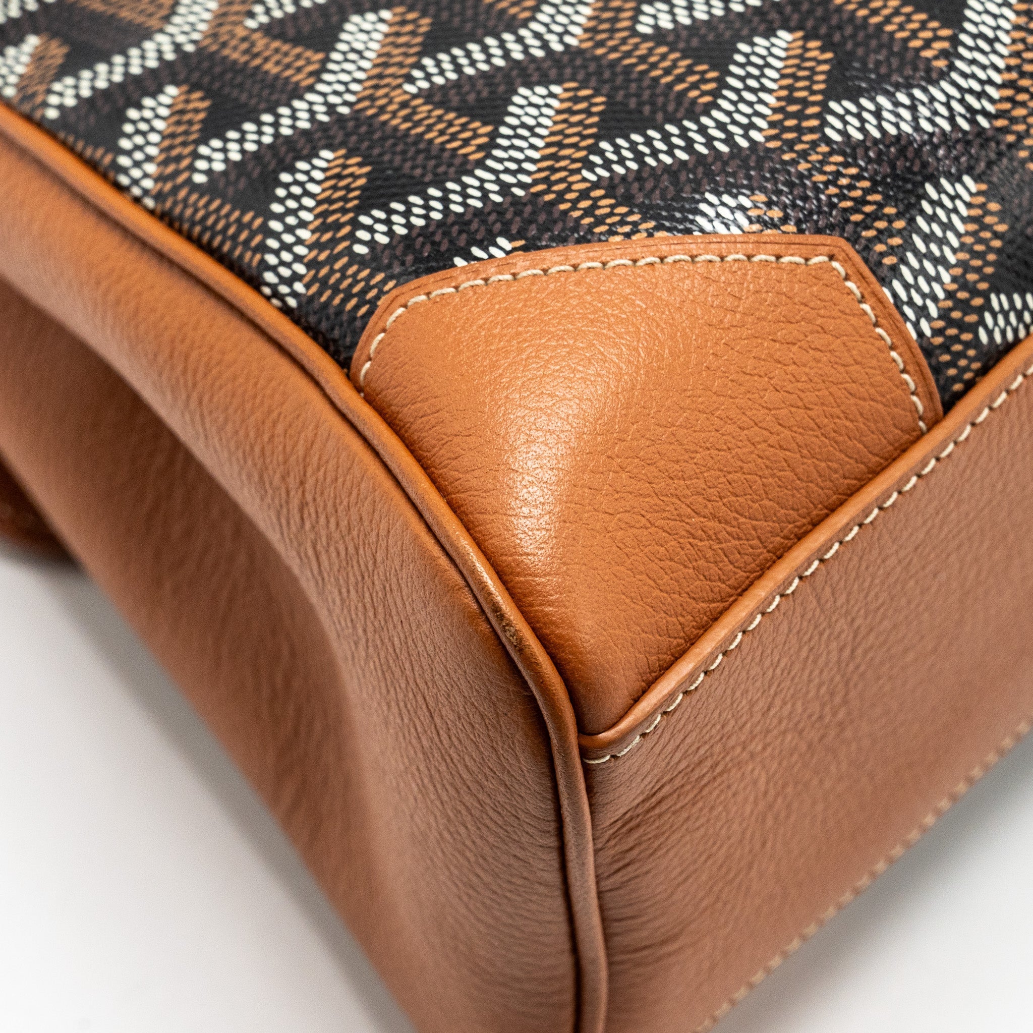 GOYARD MINI SAIGON BAG GOYARDINE CANVAS/CALFSKIN TAN/BLACK SHW