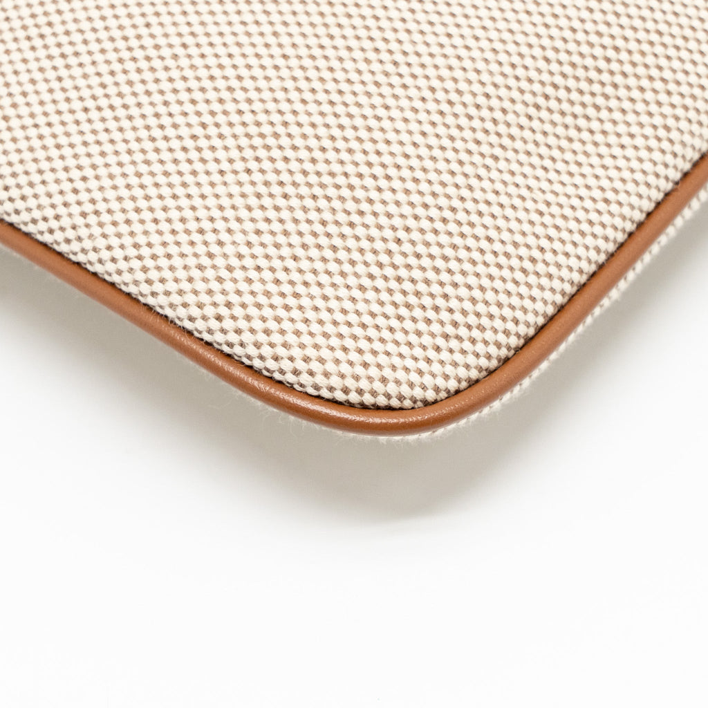 MIU MIU MINI IVY BAG CANVAS/LEATHER BEIGE/BRANDY GHW